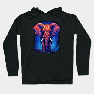 Red and Blue Elephant Pop Art Hoodie